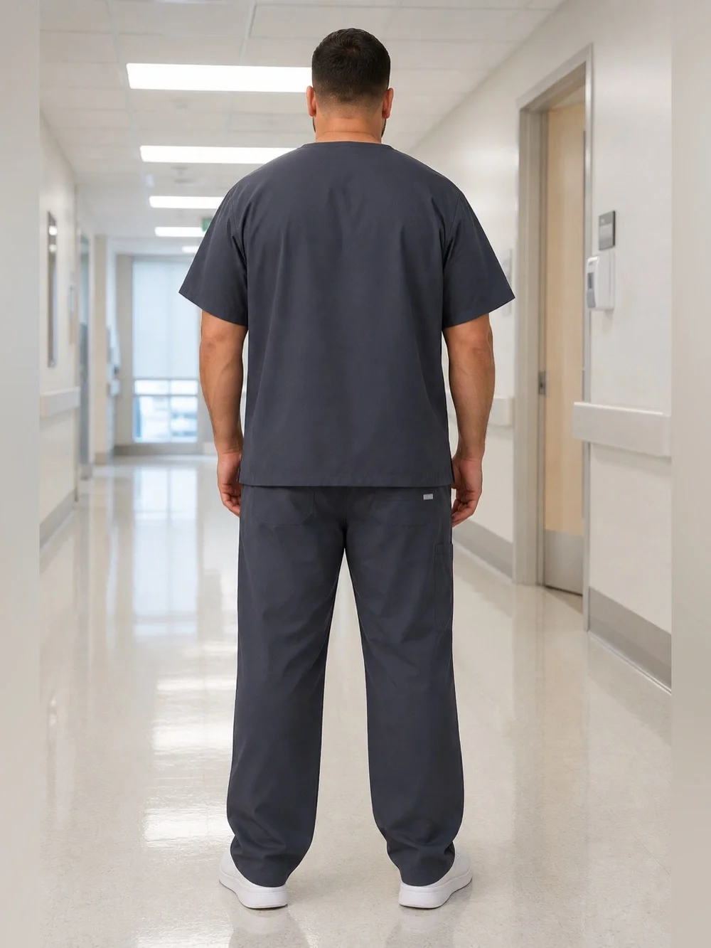 FIGS Men’s XXL Technical Collection Charcoal Gray Scrub Set Straight Leg